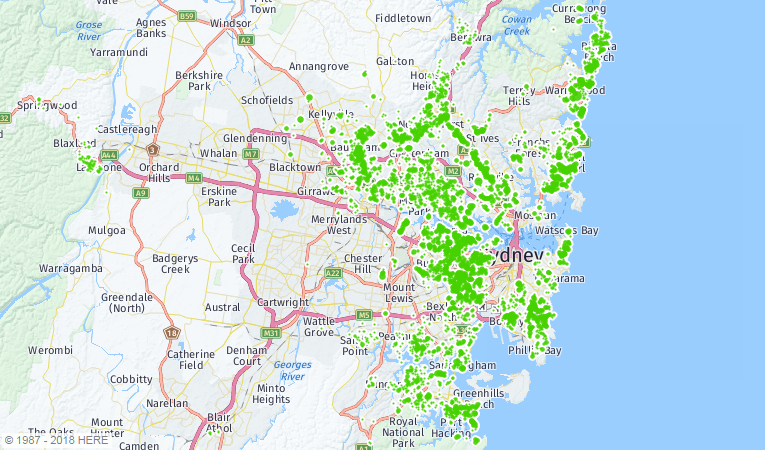 determined suburbans - NSW Map